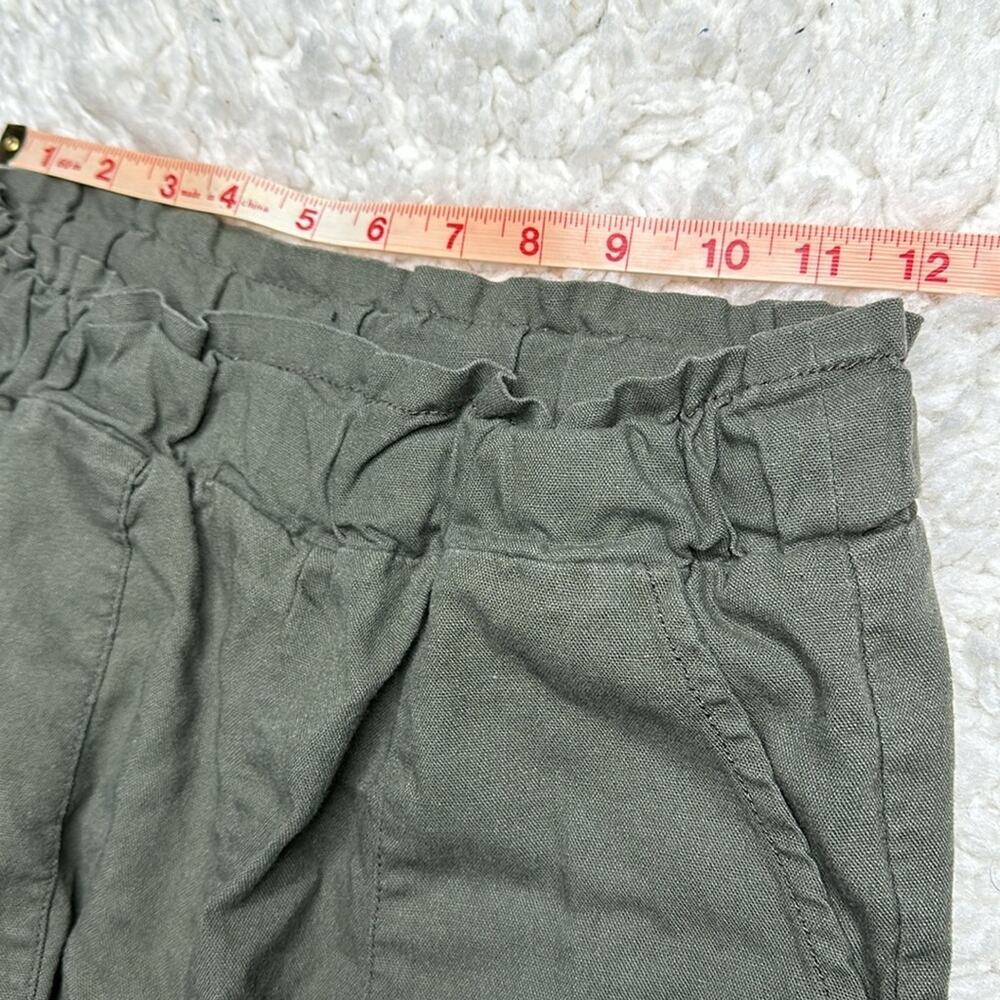 CiSono Linen Collection Olive Green Paperbag Waist Straight Leg PullOn Pant EE13 - Picture 8 of 13